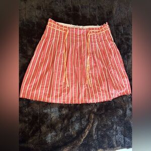 Old Navy Pink Orange Striped A-Line Skirt Size 18 Elastic Waist Casual